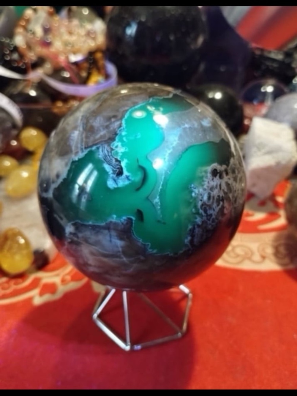Volcano agate sphere - Picture 8 of 12